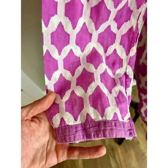 Roberta Roller Rabbit Pink Cotton Printed Popover Blouse Women's Size M - Picture 5 of 11